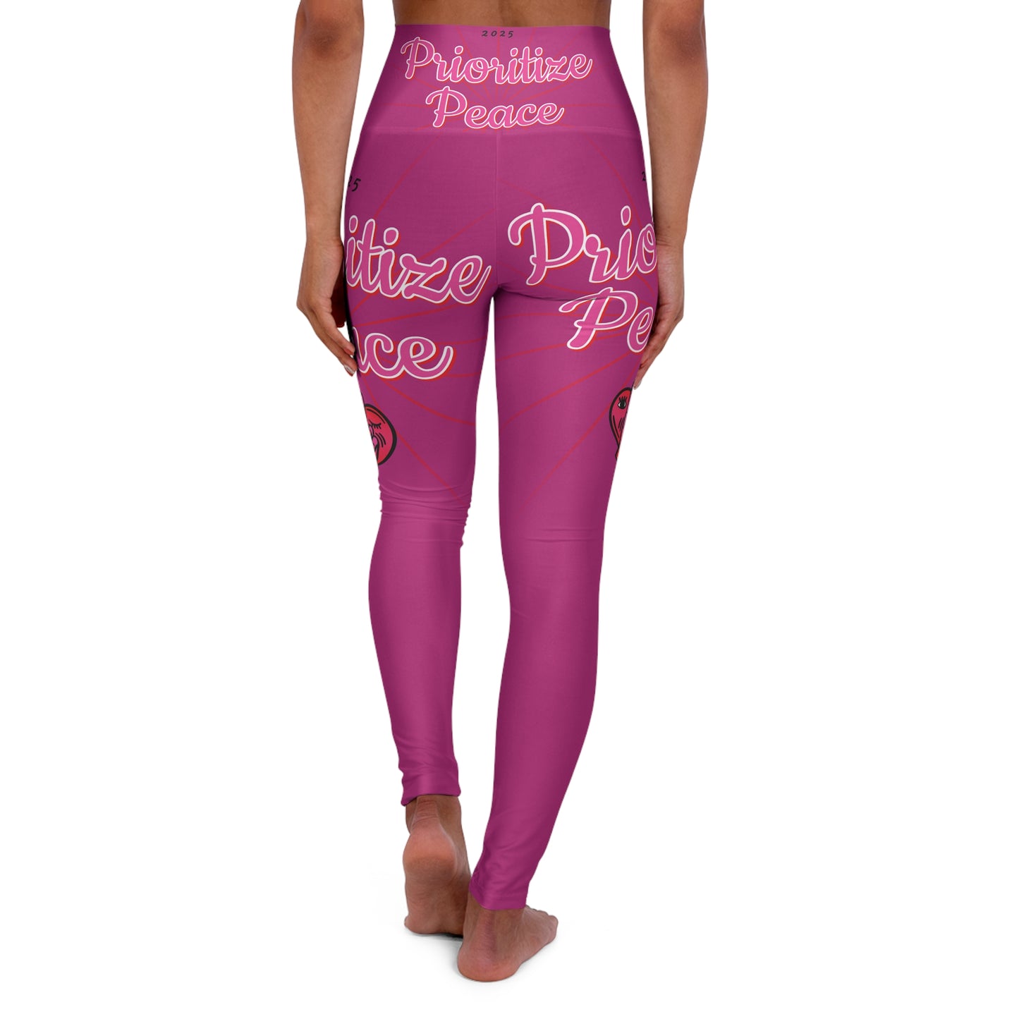 High Waisted Prioritize Peace Leggings - Mindful Movement