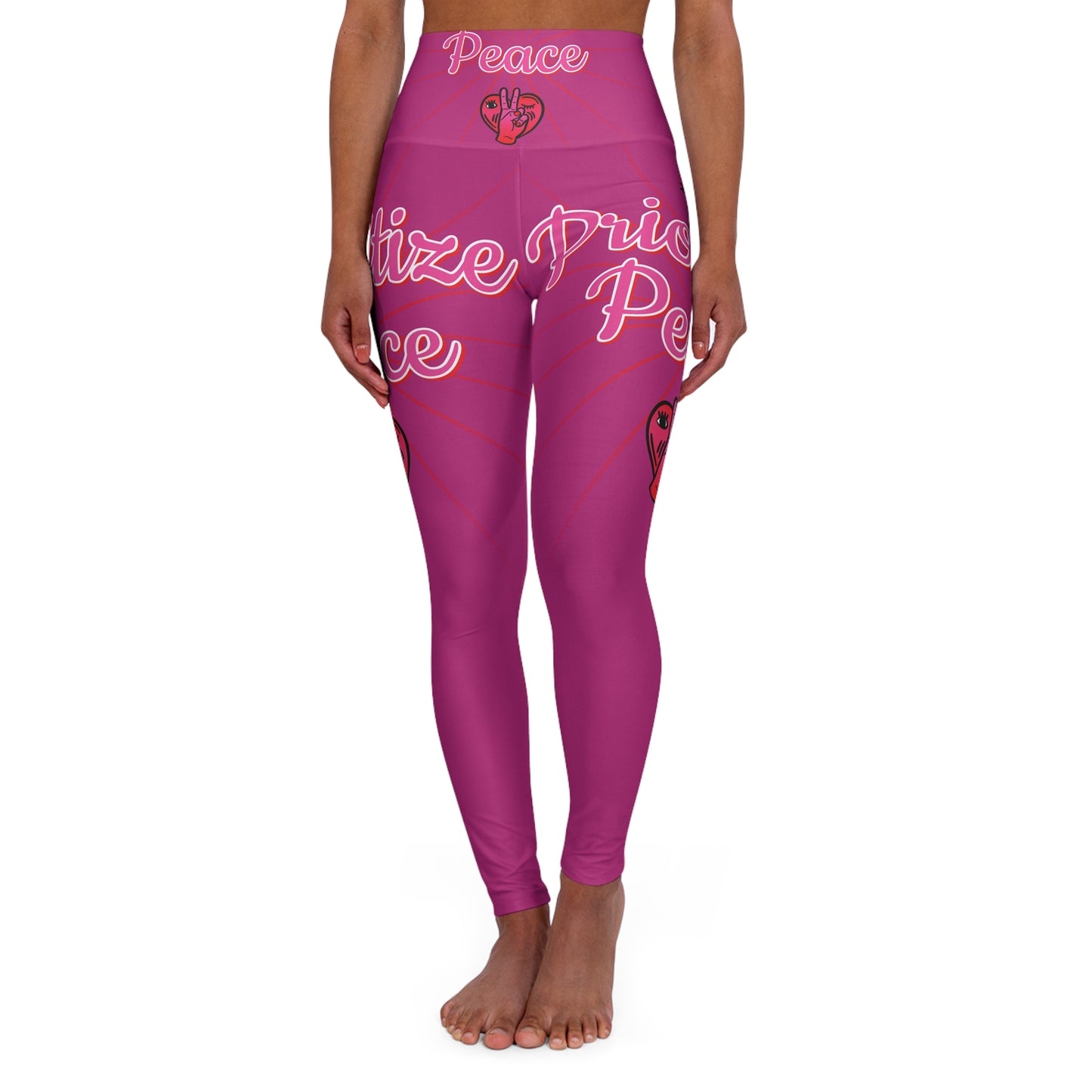 High Waisted Prioritize Peace Leggings - Mindful Movement