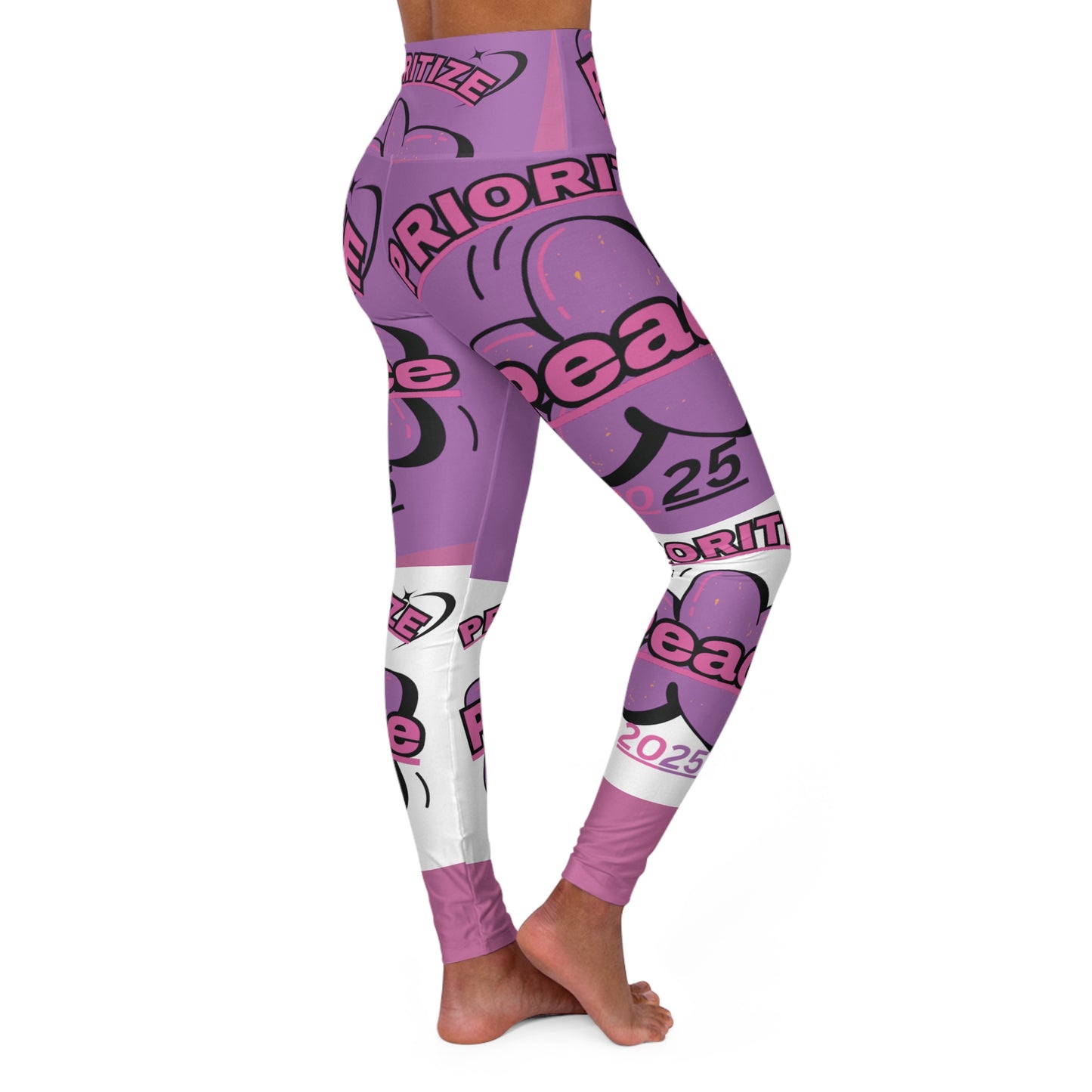 High Waisted prioritize peace Leggings