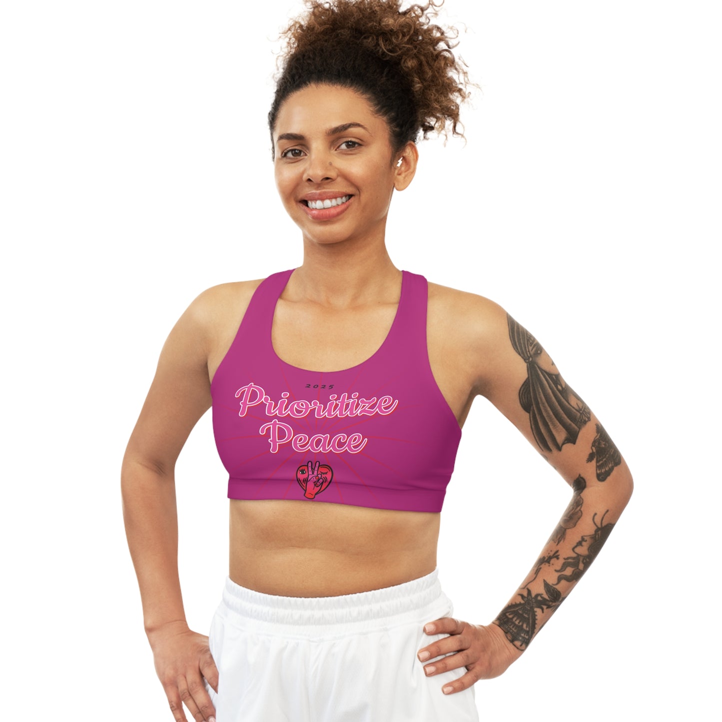 Prioritize Peace Seamless Sports Bra - Mindful Fitness Support