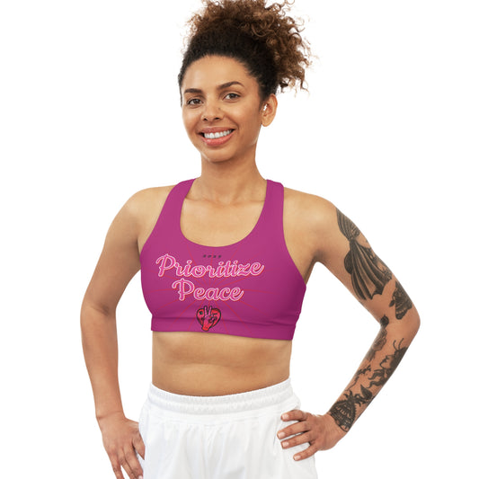 Prioritize Peace Seamless Sports Bra - Mindful Fitness Support